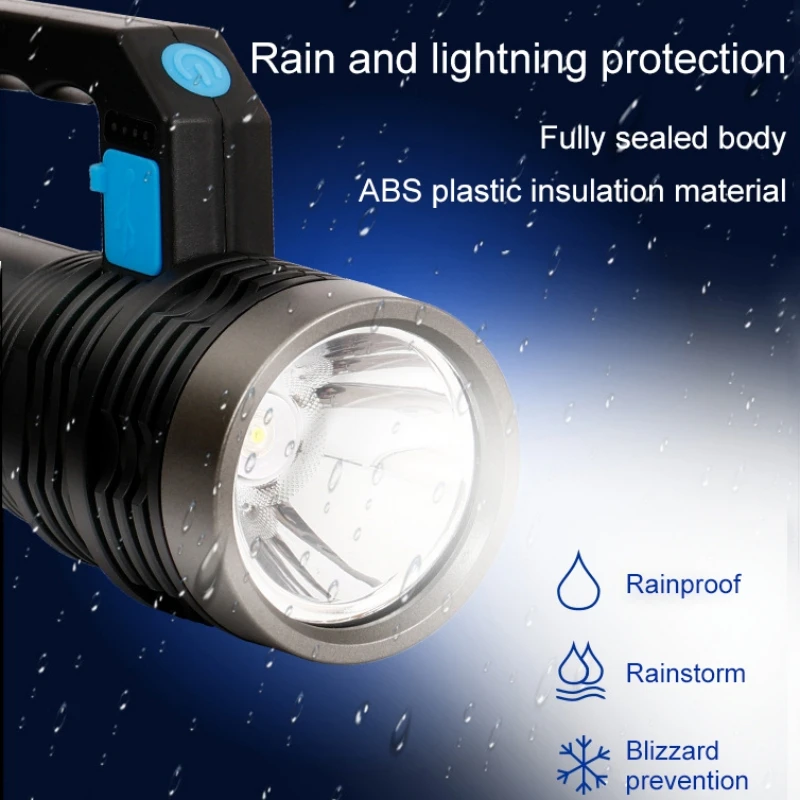 

High Power Portable Handheld LED Light Spotlight, Waterproof Big Flashlight USB Charging, Searchlight Flashlight Floodlight