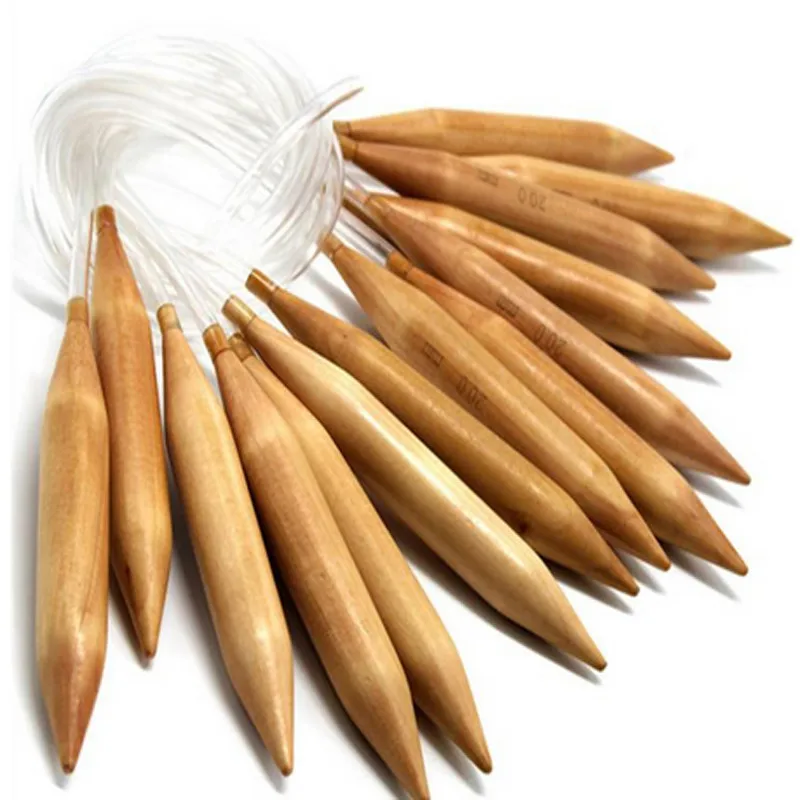

Knitting Needle Crochet Hook Wood Ring Needle Sweater Crochet Carbonized Bamboo Circular loopy Needle Sewing Tools PC993115