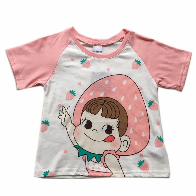 Летняя одежда для девочек Tonytaobaby из чистого хлопка с коротким рукавом розового