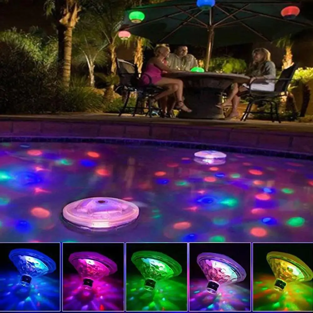 Floating Underwater Light RGB Submersible LED Disco Pool Hot Tub Solar Outdoor Garden Party Disc Decoration CSV | Лампы и освещение