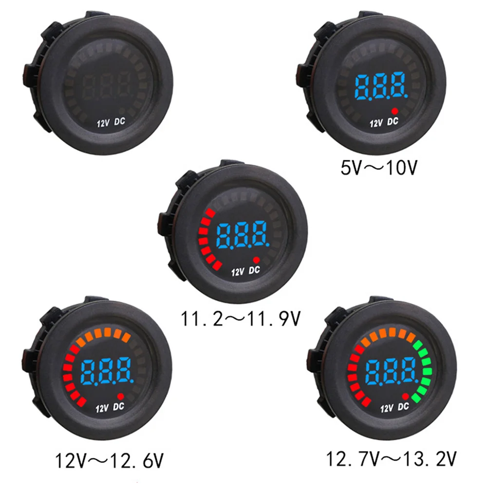 DC 12V Универсальный Автомобиль Мотоцикл лодка светодиодный цифровой вольтметр
