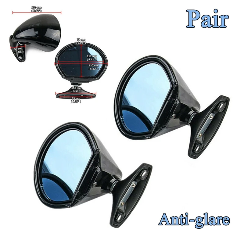 Черные универсальные автомобильные зеркала в стиле ретро зеркало заднего вида