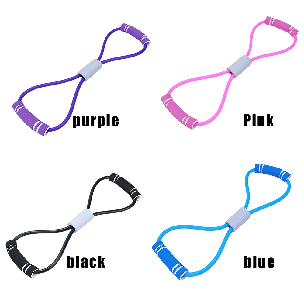 

Yoga Gym Fitness Resistance 8 Word Chest Expander Rubber Elastic Bands for Workout Muscle Fitness Sports Exercise