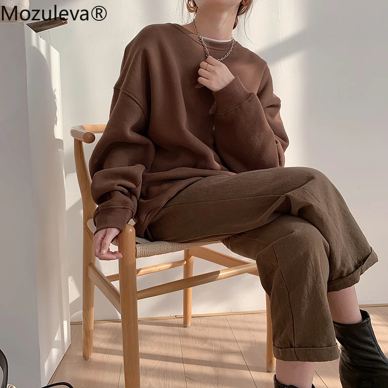

Mozuleva 2021 Winter Fleece Female Winter Coat Cotton Regular Korean Tops Pullovers Designer Sweatshirt Streetwear Women