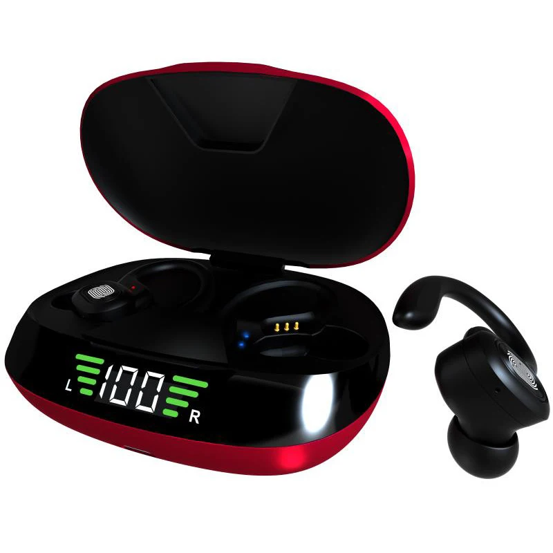 

TWS Bluetooth Earphones With Microphones Sport Ear Hook LED Display Wireless Headphones HiFi Stereo Earbuds Headsets