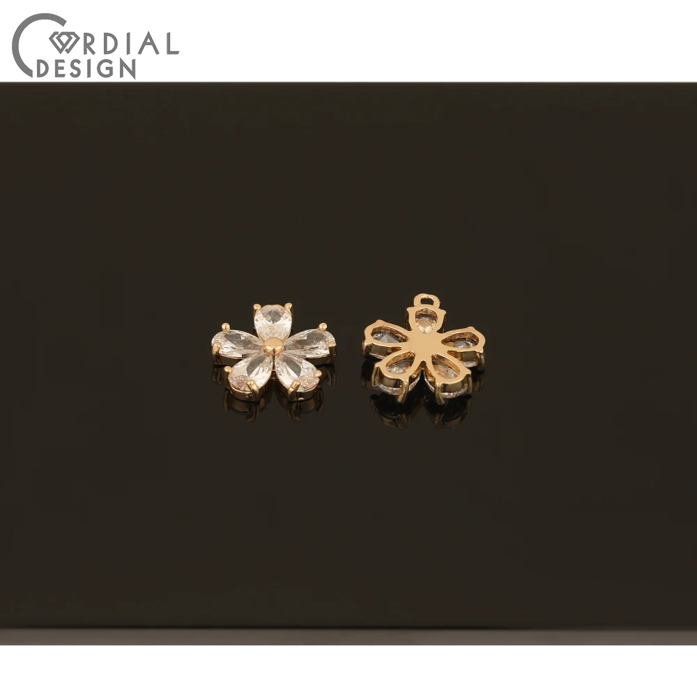 

Cordial Design 50Pcs 13*15MM CZ Pendant/Earrings Making/Jewelry Accessories/Hand Made/Jewelry Findings & Components/DIY Charms