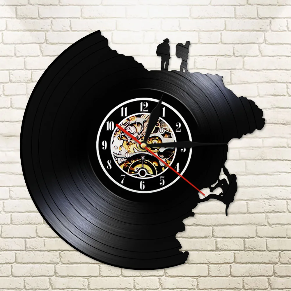 Настенные часы с виниловой пластиной для скалолазания черные настенные