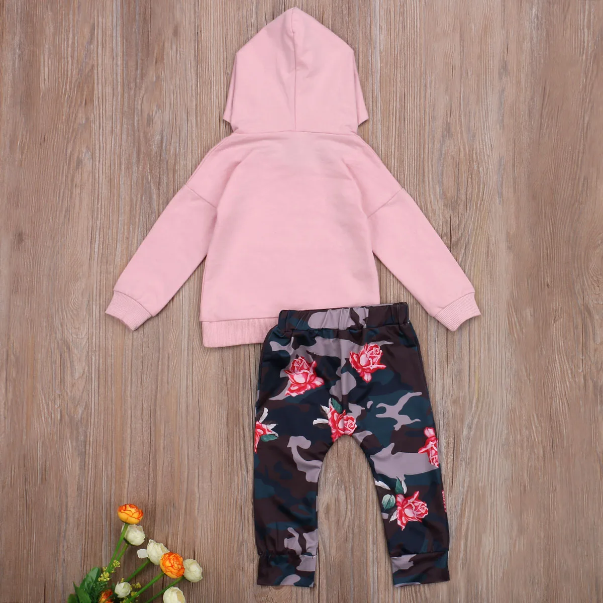 Комплект одежды для маленьких девочек из 2 предметов топ с капюшоном и длинными