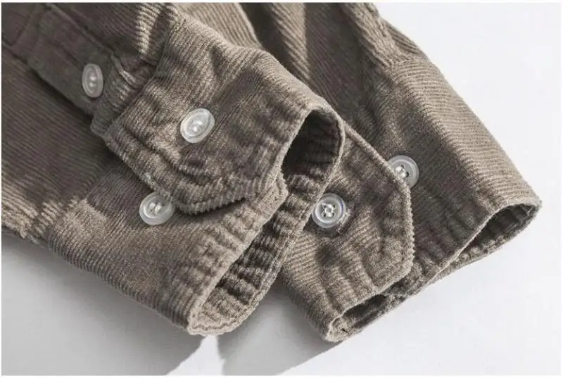 

Flannel Shirts Men Casual Autumn Winter Corduroy Warm Shirts Harajuku Japanese Streetwear Vintage Cargo Tactical Pocket Shirts