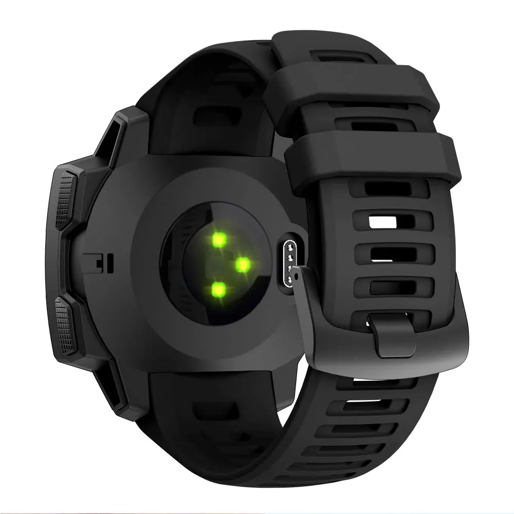 Черный 22 мм спортивные часы силиконовый ремешок Браслет ремешок для Garmin Instinct ремешок сменный Браслет ремешок умный ремешок - Цвет: Черный