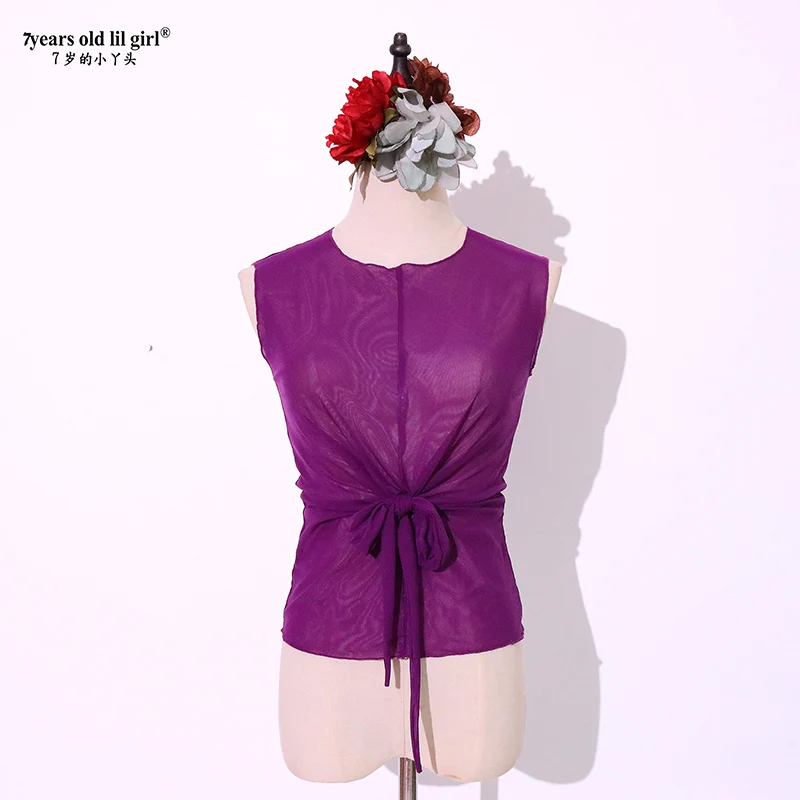 

Original Design Belly Dance Top Taiwan Shuisha Long Body Knot Sleeveless CFF02