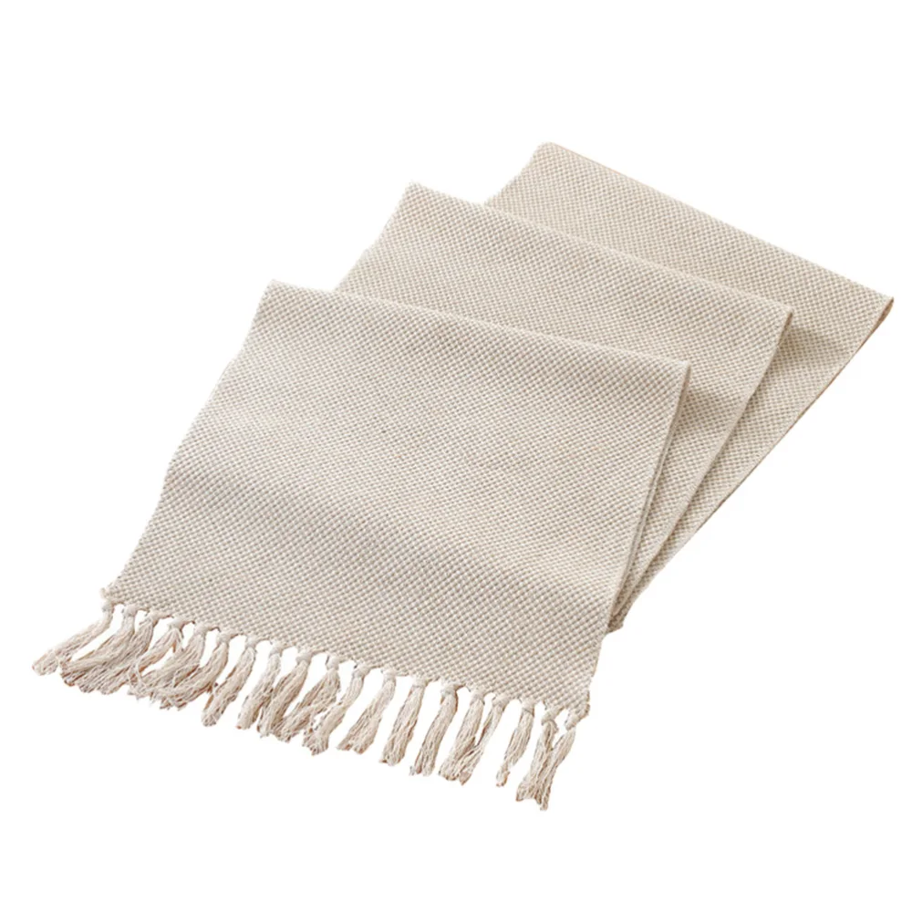 

1 Pc Rustic Table Runner Protective Table Cover Simple Table Ornament (Beige)