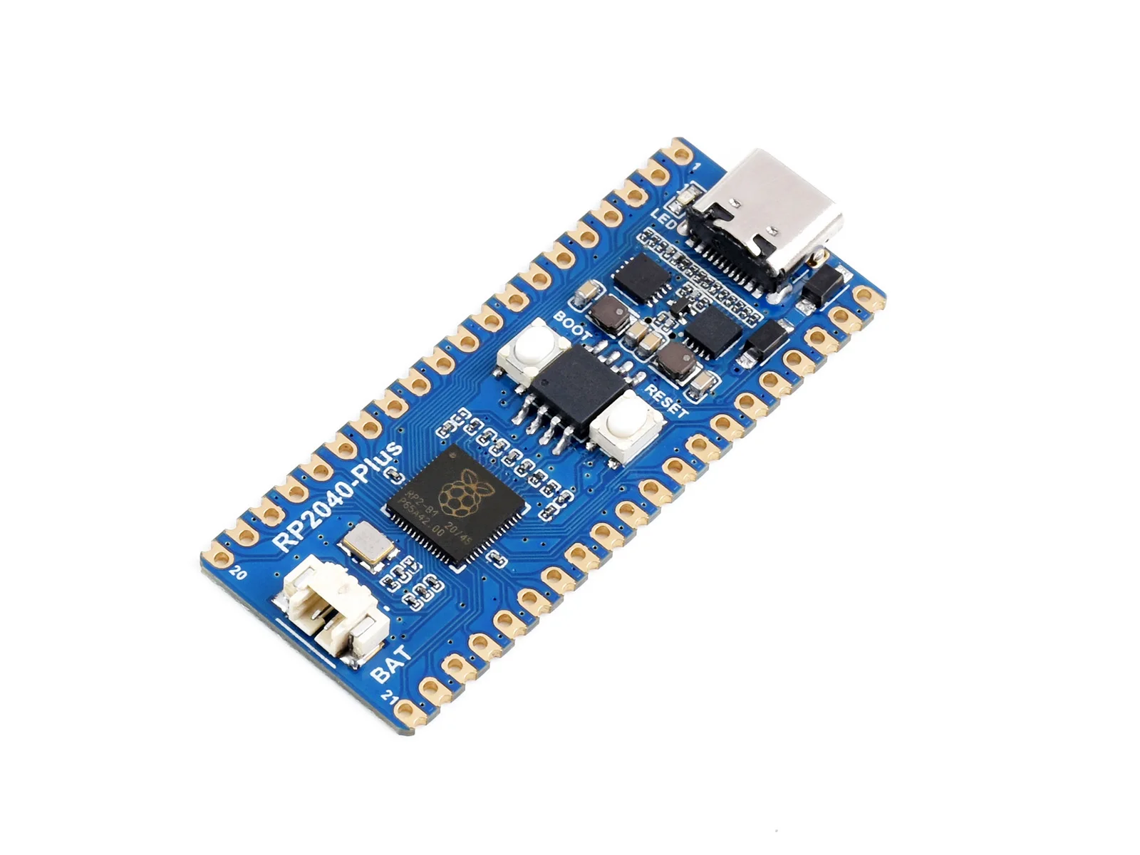 

Waveshare RP2040-Plus, A Low-Cost, High-Performance Pico-Like MCU Board Based On Raspberry Pi Microcontroller RP2040, Plus ver