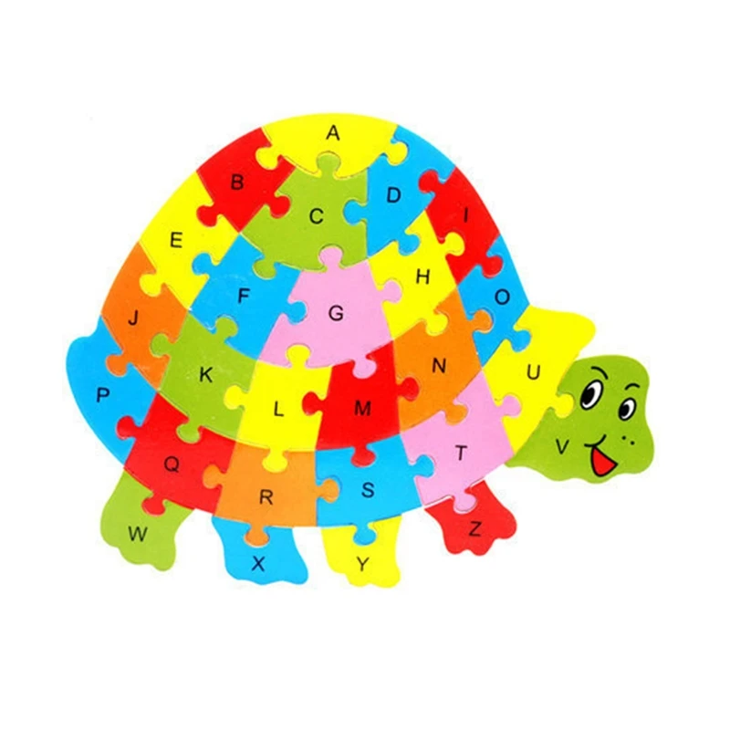 

Wooden Animal Alphabet Puzzle Jigsaw Kids Baby Early Learning Educational Toy