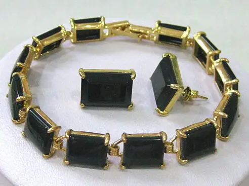 

Women Multicolor Jade Jewelry bangle bracelet earrings set 7.5"