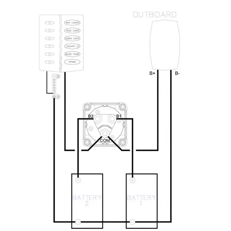 

Dual Battery Selector Switch Disconnect for Marine Boat Rv Vehicles 1-2-Both-Off B36B