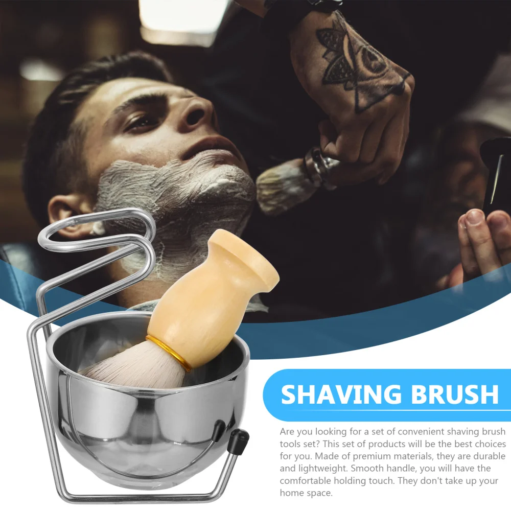 

1 Set Men Beard Brush Set Shaving Bowl Rack Facial Beard Cleaning Appliance