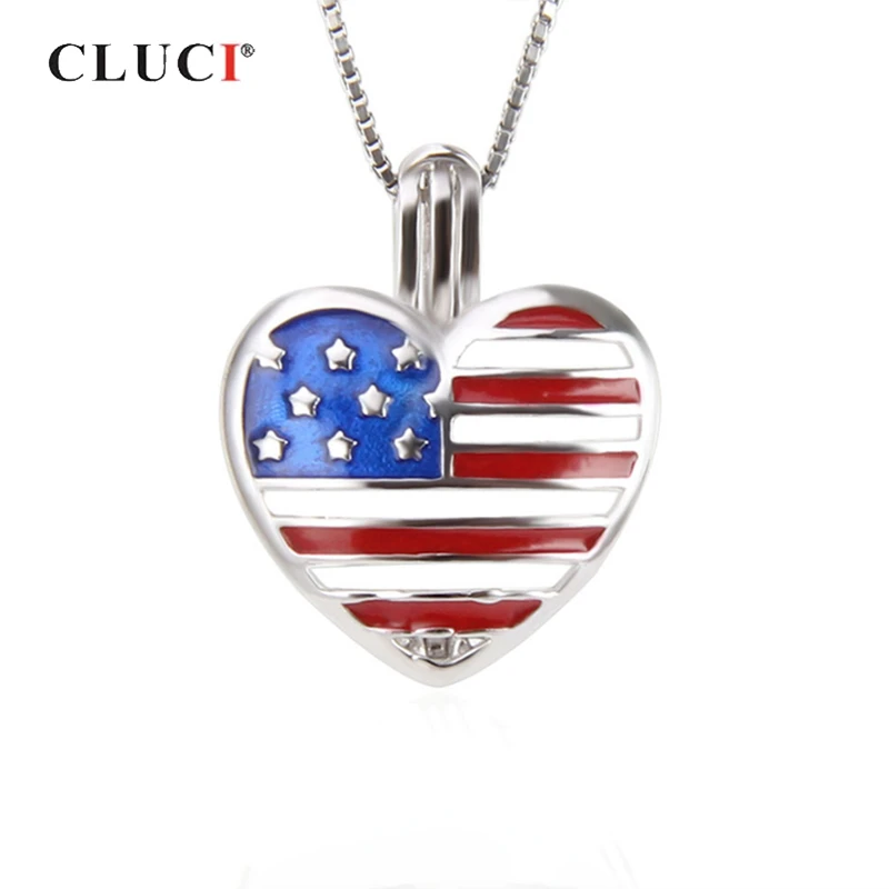 Кулон CLUCI SC283SB из серебра 925 пробы с американским флагом патриотической