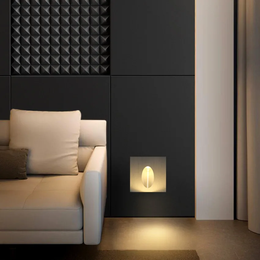 Настенный светильник светодиодный лестница 3 Вт квадратный Встраиваемый