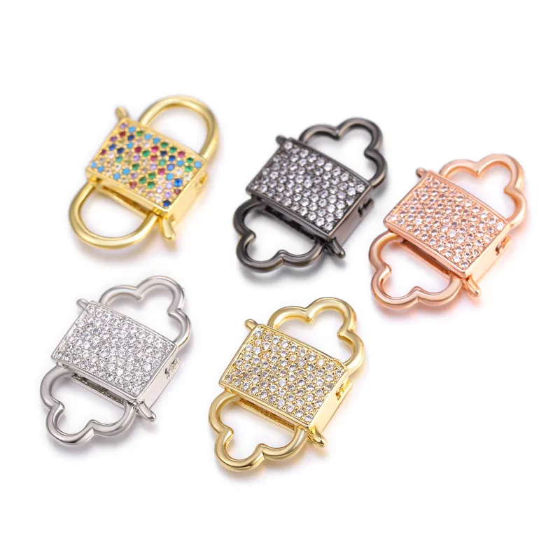 

Juya 18K Gold Plated Decorative Fastener Connector Carabiner Hook Clasps For DIY Luxury Needlework Mesh Chains Jewlery Making