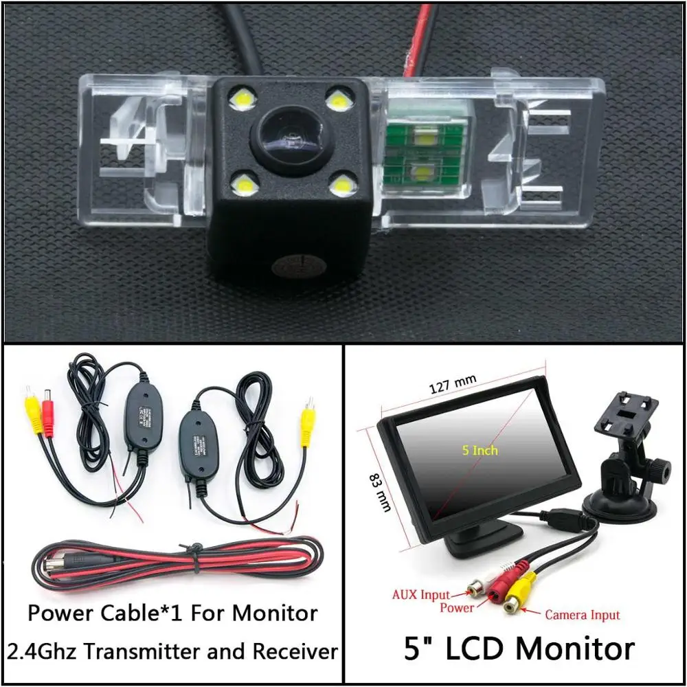 C Wireless 5inch LCD 4 светодиодный резервный фонарь заднего вида для peugeot 407 406 coupe 106 1007 307 308 607 806 807 монитор парковки автомобиля - Название цвета: C Wireless 5inch LCD