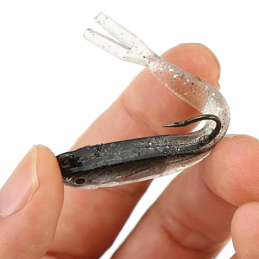 10 шт. 7 5 см 3D глазами Мягкая силиконовая приманка Lead Jig Head Рыболовная Приманка