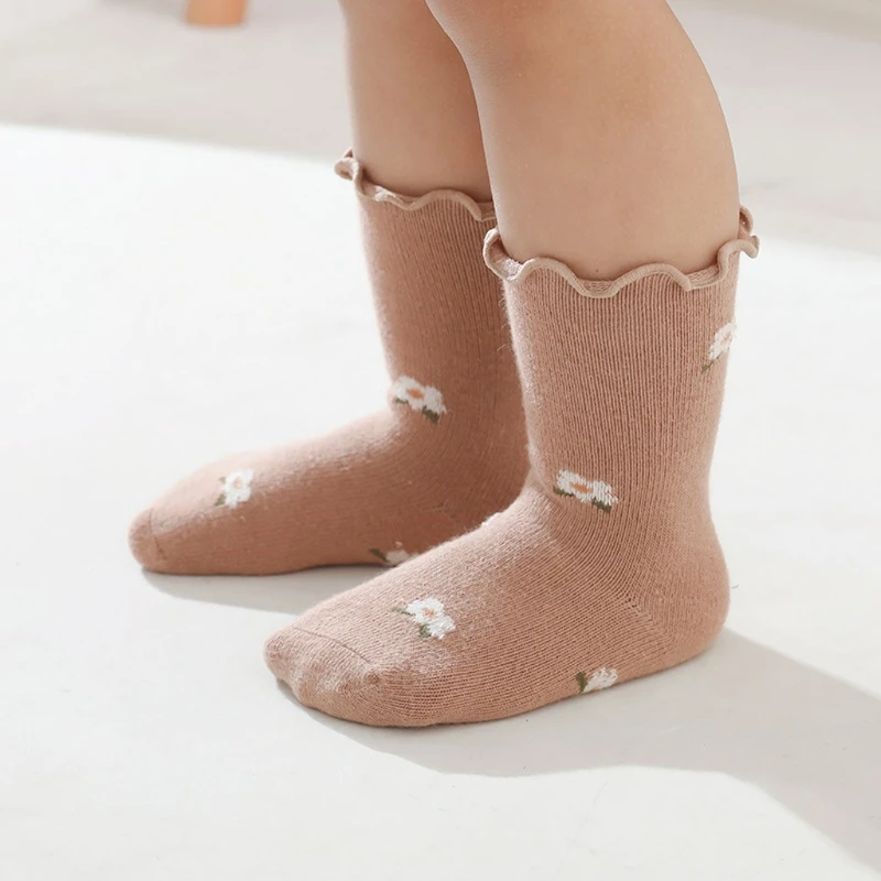 Calcetines tobilleros antideslizantes para ni&ntilde;as peque&ntilde;as, calcet&iacute;n infantil con volantes, P31B, novedad de 2021-2