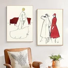 Абстрактный персонаж, постер, современная мода, женская настенная Картина на холсте для гостиной, скандинавские картины, домашний декор