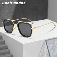 coolpandas fashion tony stark style sunglasses men women polarized oversized square brand design sun glasses retro male uv400