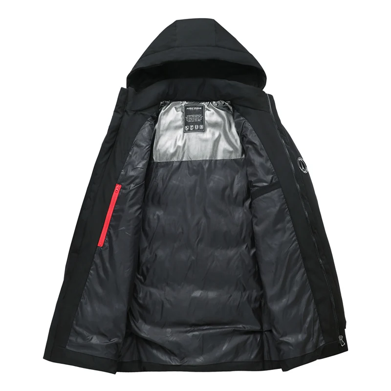 Модная мужская теплая зимняя куртка Мужская парка с капюшоном простой дизайн