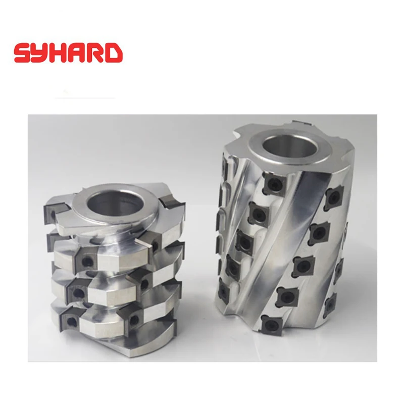 安い 軽切削木材可逆-螺旋羽根sprialプレーニングカッターヘッドアルミ合金かんなヘリカッターヘッド