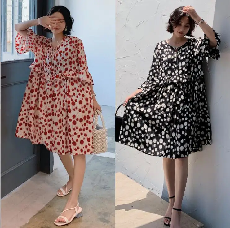 Новое поступление 2019 летнее платье для беременных милые женские платья в горошек