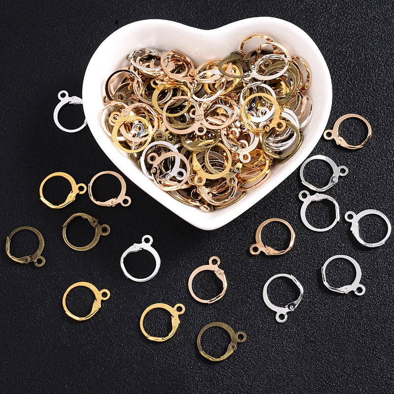 12x14mm Copper DIY French Lever Earring Hooks 60Pcs/Lot Wire Settings Base Earrings Hoops For Jewelry Making Findings Supplies | Украшения