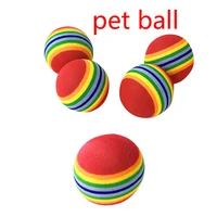nteractive cat toys ball pet supplies play chewing rattle scratch eva training attract entertain rainbow cat toy ball dog toys