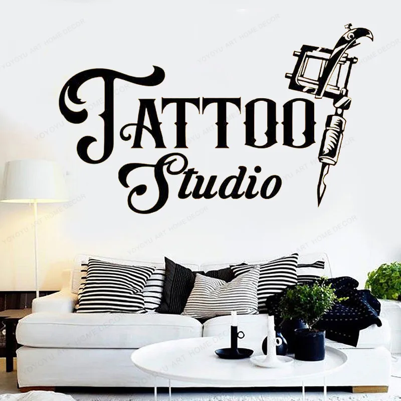 Tattoo Studio Wall Decal Business tattoo shop wall decal salon window decoration art mural JH612 |