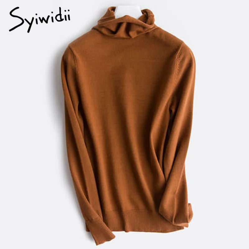 

Syiwidii Womens Fall Winter Turtleneck Sweaters 2021 Very Soft Long Sleeve Basic Keep Warm Ladies Pullover Solid Color Jumper