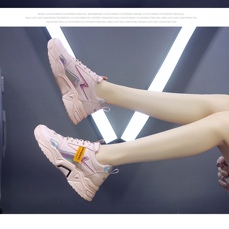 

New Sneakers Women 2021 Breathable Mesh Casual Shoes Female Fashion Sneaker Lace Up High Leisure Women Vulcanize Shoe Platform