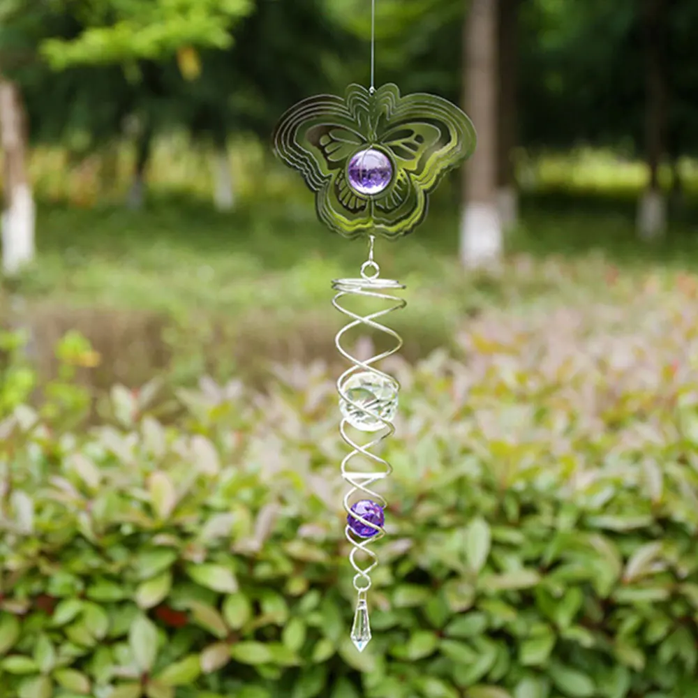 As Shown Outdoor Crystal Ball Stainless Steel Wind Chimes Mirror Hanging Outdoor Chime for Home Party Garden Decoration High Quality - Цвет: As Shown