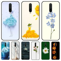 flower pattern phone case for xiaomi redmi 10x 9 8 7 6 5 a pro s2 k20 t 5g y1 anime black cover silicone back pretty tpu