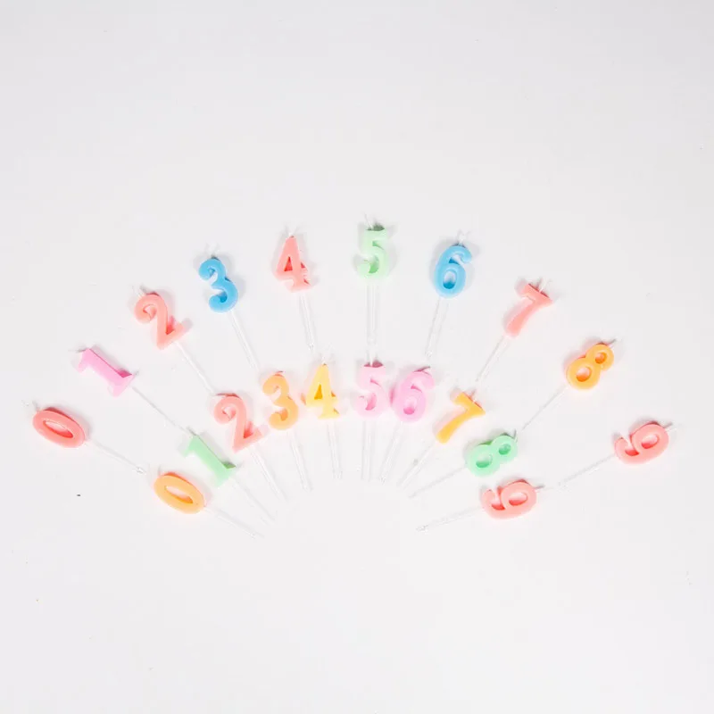 

1PC Candy Color Digital Candle Large 0~9 Birthday Birthday Birthday Marriage Proposal Birthday Cake Dessert Table Decoration