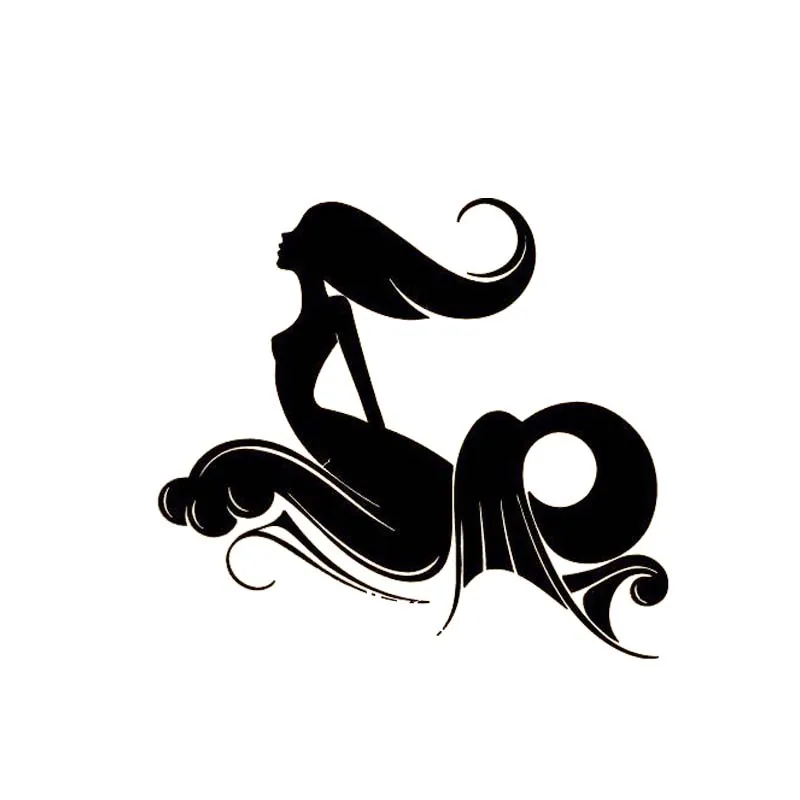 

13.5*12.2CM Silhoutte Sexy Swimming Mermaid Girl Fashion Style Cartoon Design Car Sticker Vinyl Decal Black/Silver C20-0756