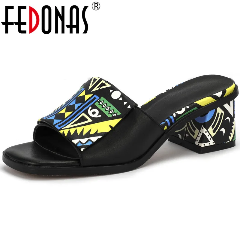 FEDONAS/разноцветные босоножки из натуральной кожи для девочек Выразительные