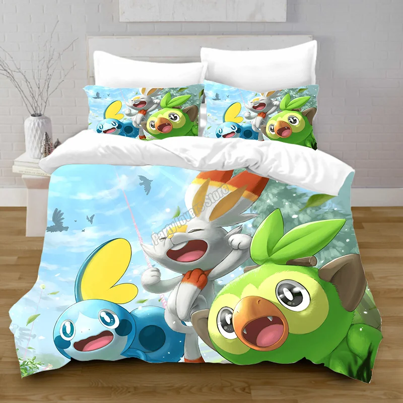 Постельный Комплект постельного белья с покемоном комплекты пододеяльником