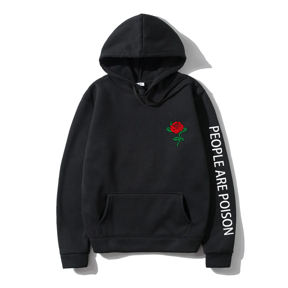 

Harajuku Hoodie Men Fashion Red Rose Flower Sweatshirt with Autumn Winter Streetwear Men Women Casual Pullover Hoody male print
