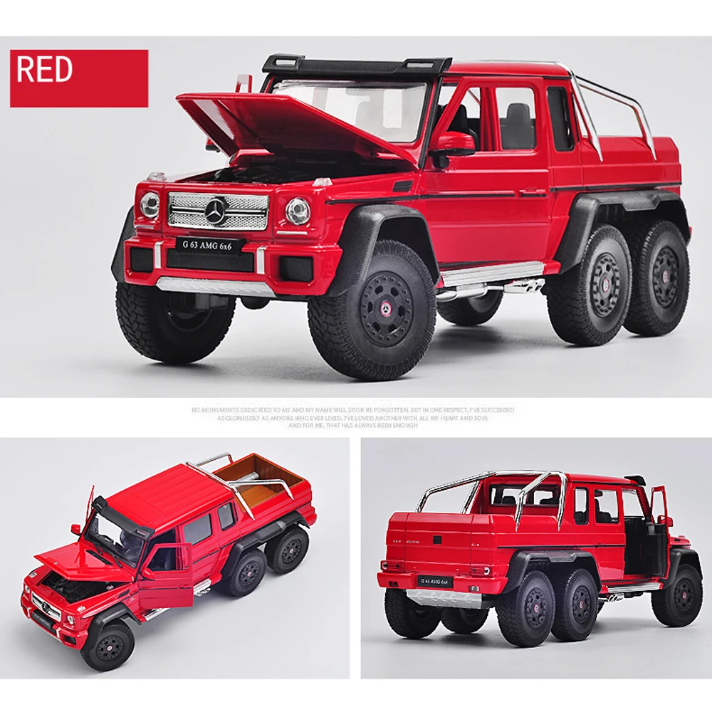 

1pcs Original Benz G63 6x6 alloy car model 1:24 off road vehicle simulation car model collection gift