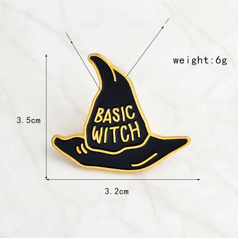 

Unisex Witch Magic Hat Cartoon Brooch High Quality Chest Brooch Decoration Gift For Friends Kids Wholesale New Punk Badge