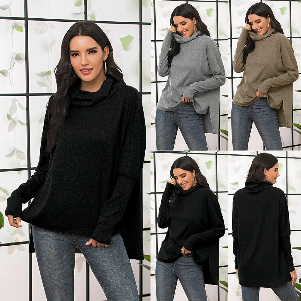 

Women Turtleneck Sweaters Autumn Winter 2020 Pull Jumpers European Casual Twist Warm Sweaters Female oversized sweater Pull