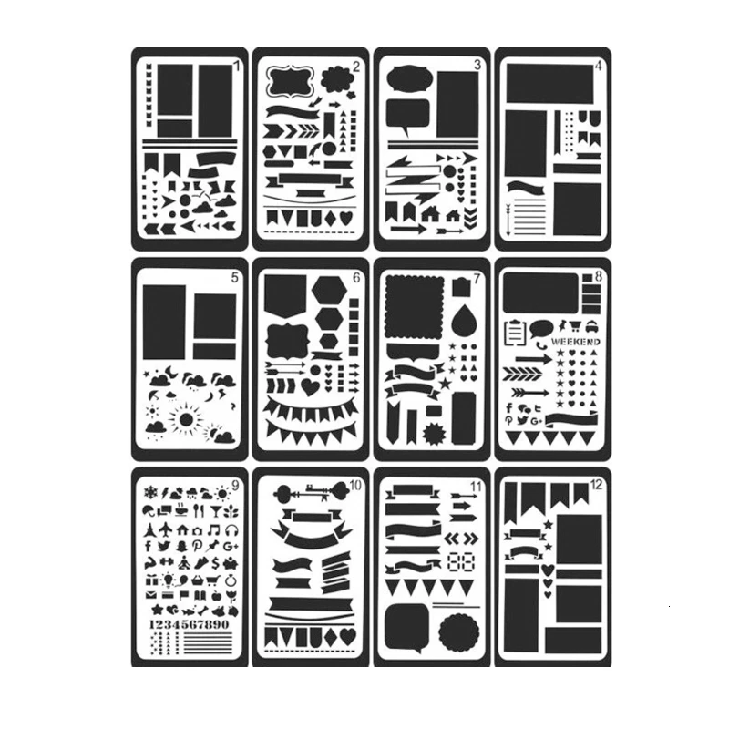 12 шт./лот A6 творческий набор шаблонов для рисования сделай сам украшение учетной