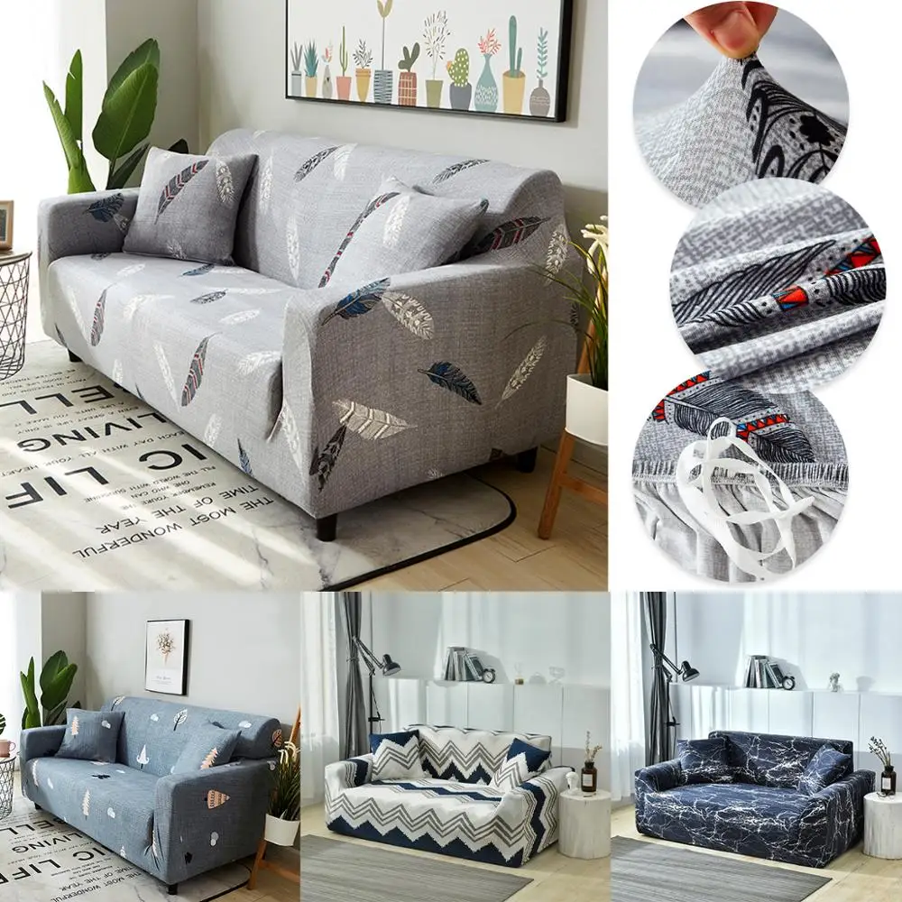 

Polyester Stretch L Shape Sofa Cover For Living Room Couch Geometric yellow Sofa Cover 1/2/3/4 Seater Modern Elastic Slipcover