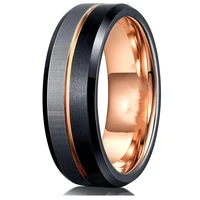 fashion stainless steel rings for men accessories statement jewelry anniversary party gift classical rose gold fluted men rings